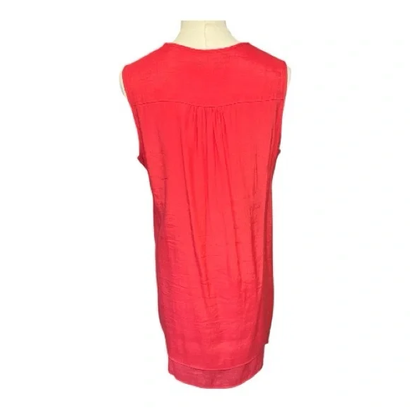 🆕 NWOT Cristina B women’s coral sleeveless high-low layered tunic top | size M - Picture 6 of 10